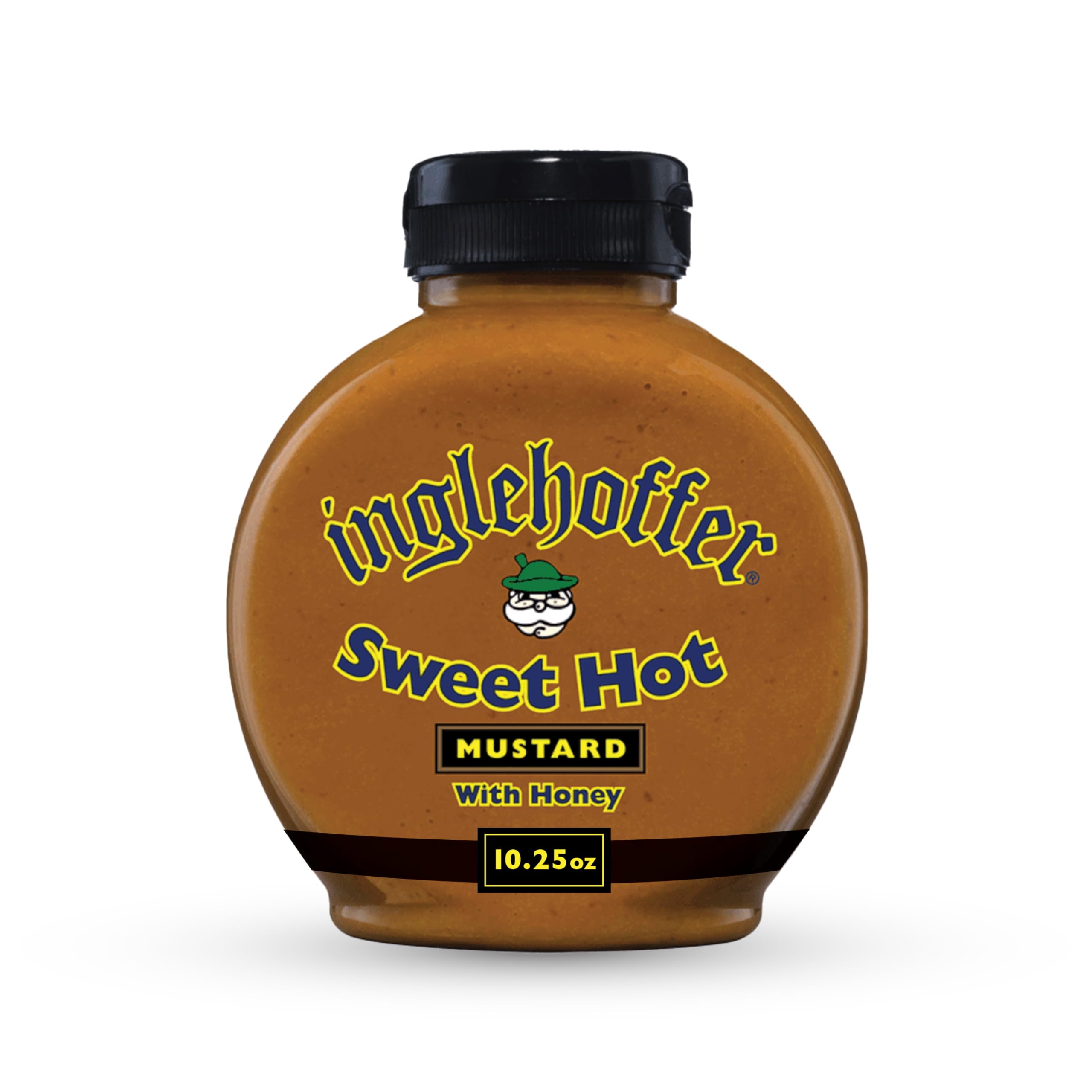 Inglehoffer Sweet Hot Mustard bottle ready to squeeze for bold flavor