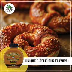 Inglehoffer Sweet Hot Mustard with chicken nuggets provides flavorful dip