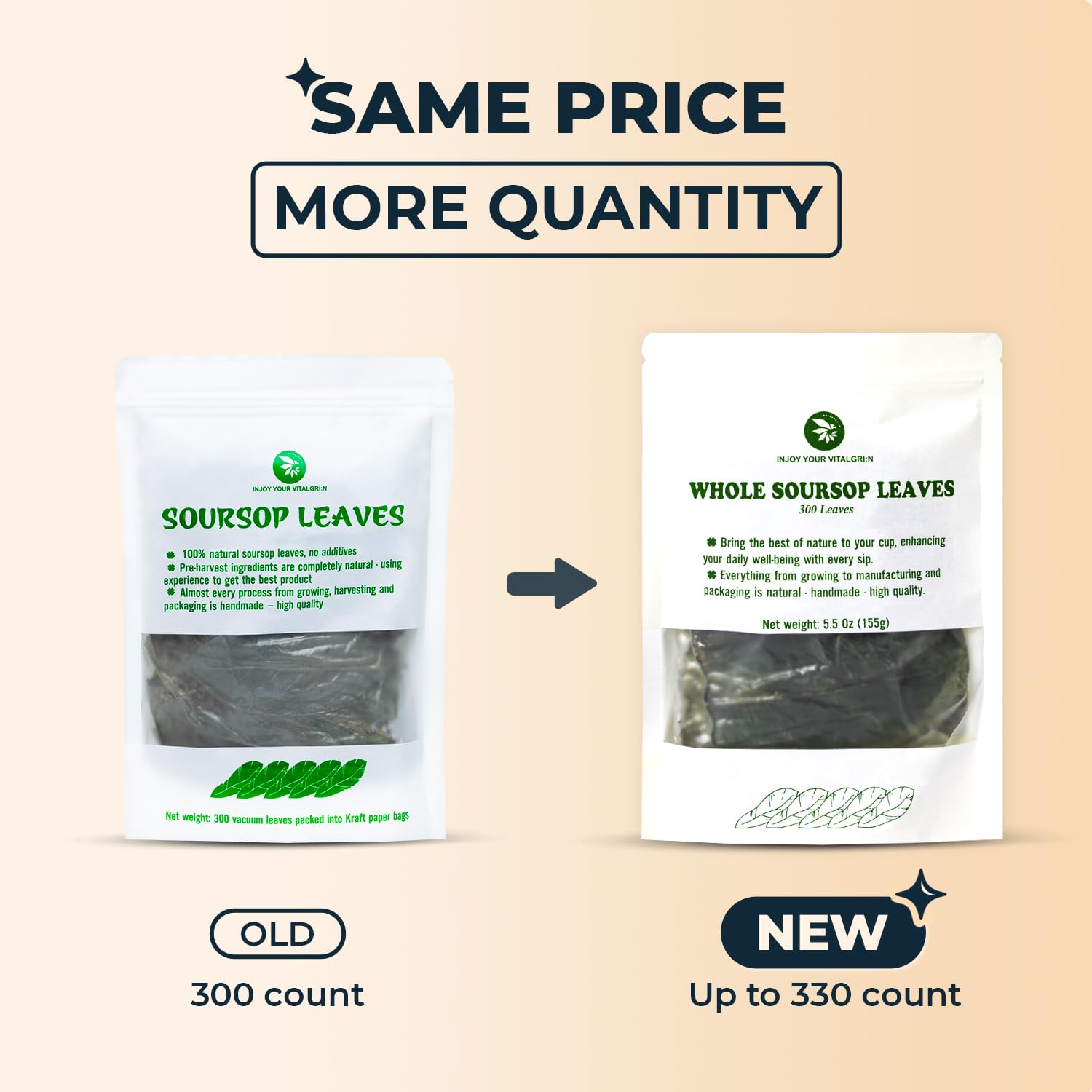 INJOY YOUR VITALGRI:N handpicked soursop leaves for rich aroma and soothing tea.