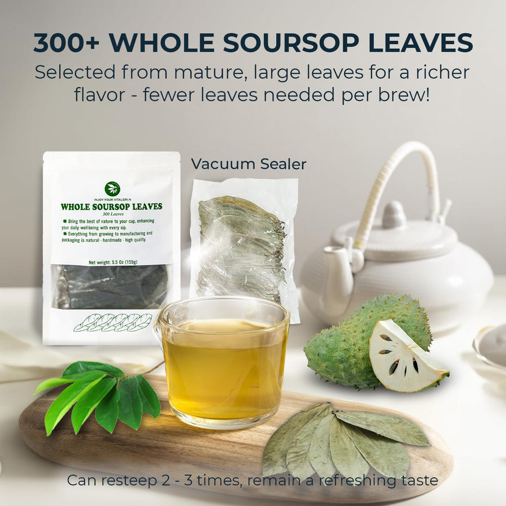 INJOY YOUR VITALGRI:N relax and refresh with gentle soursop tea ritual.