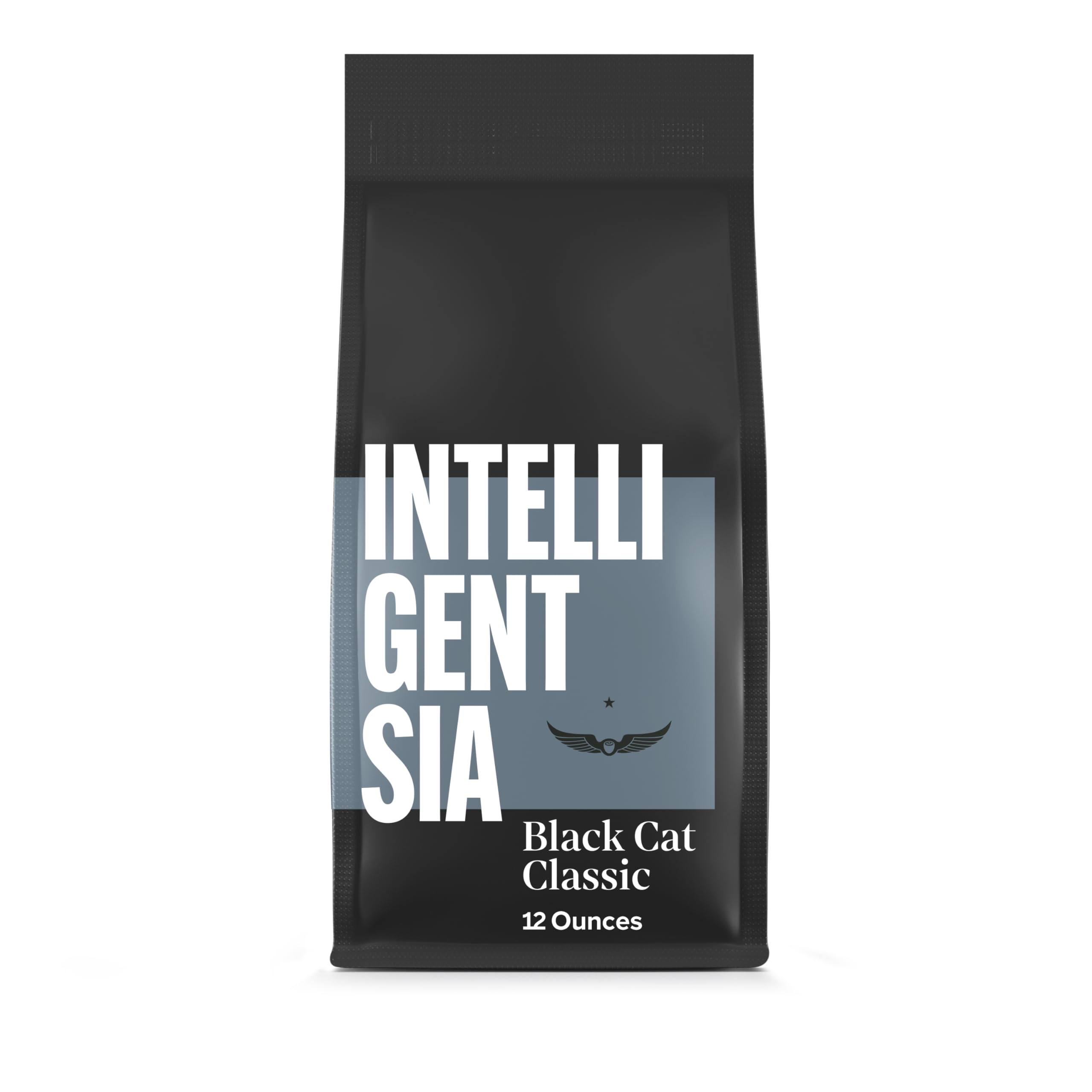 Intelligentsia Black Cat Classic Espresso bag front view signals fresh, sweet espresso potential