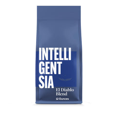 Intelligentsia El Diablo bag front highlights dark roast and chocolate cherry notes