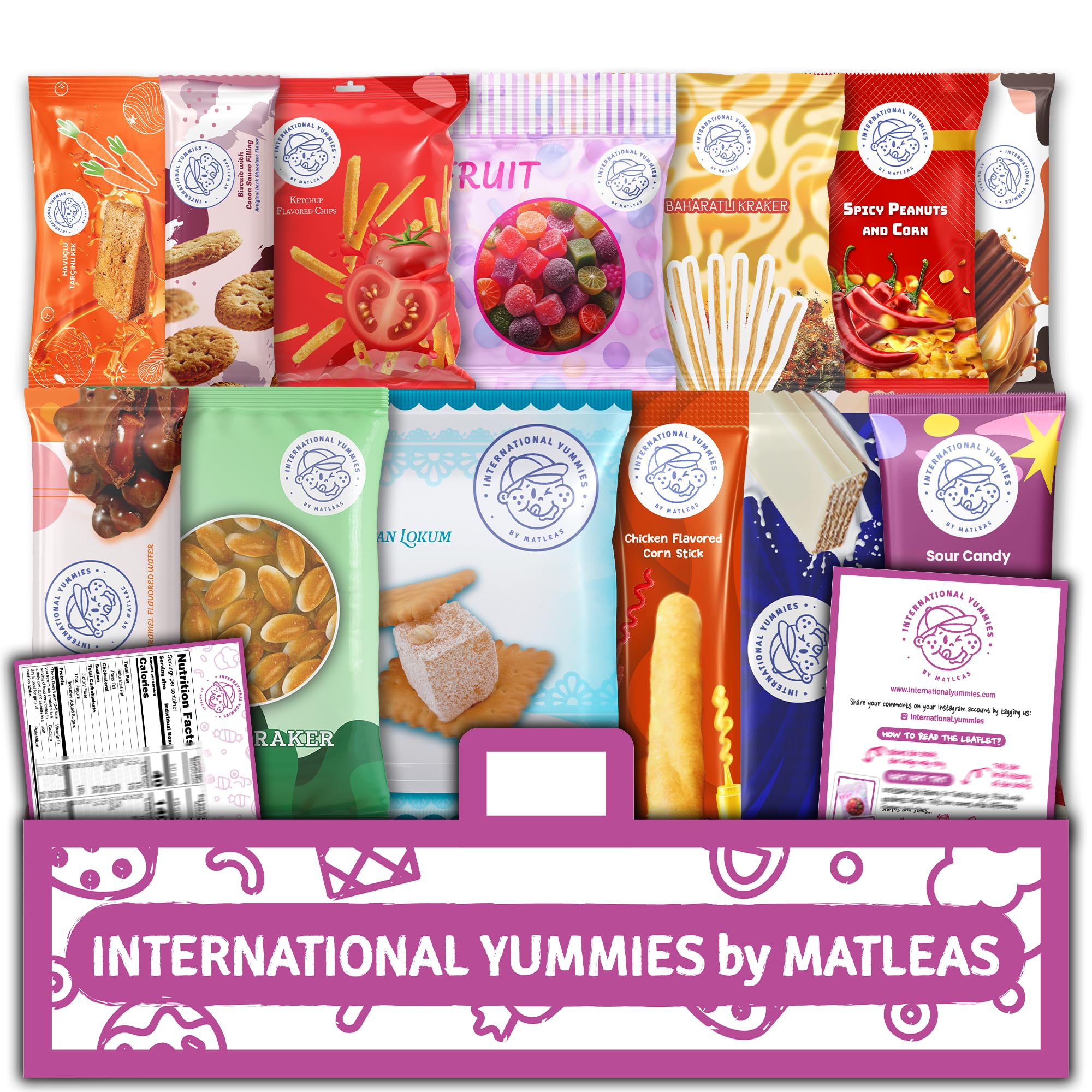 International Yummies by Matleas world snacks box cover, gift-ready presentation inviting curiosity.