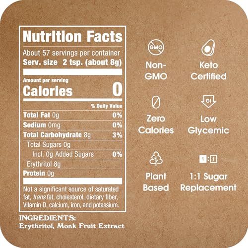 IN THE RAW Monk Fruit Baker Bag pours smoothly into beverages for light sweetness.