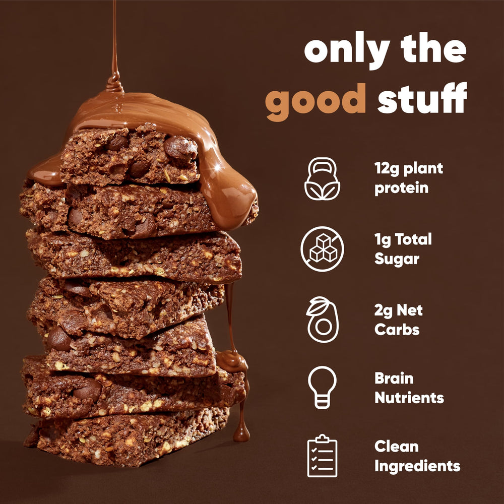 IQBAR chocolate sea salt bar breakfast setup for a quick energized start