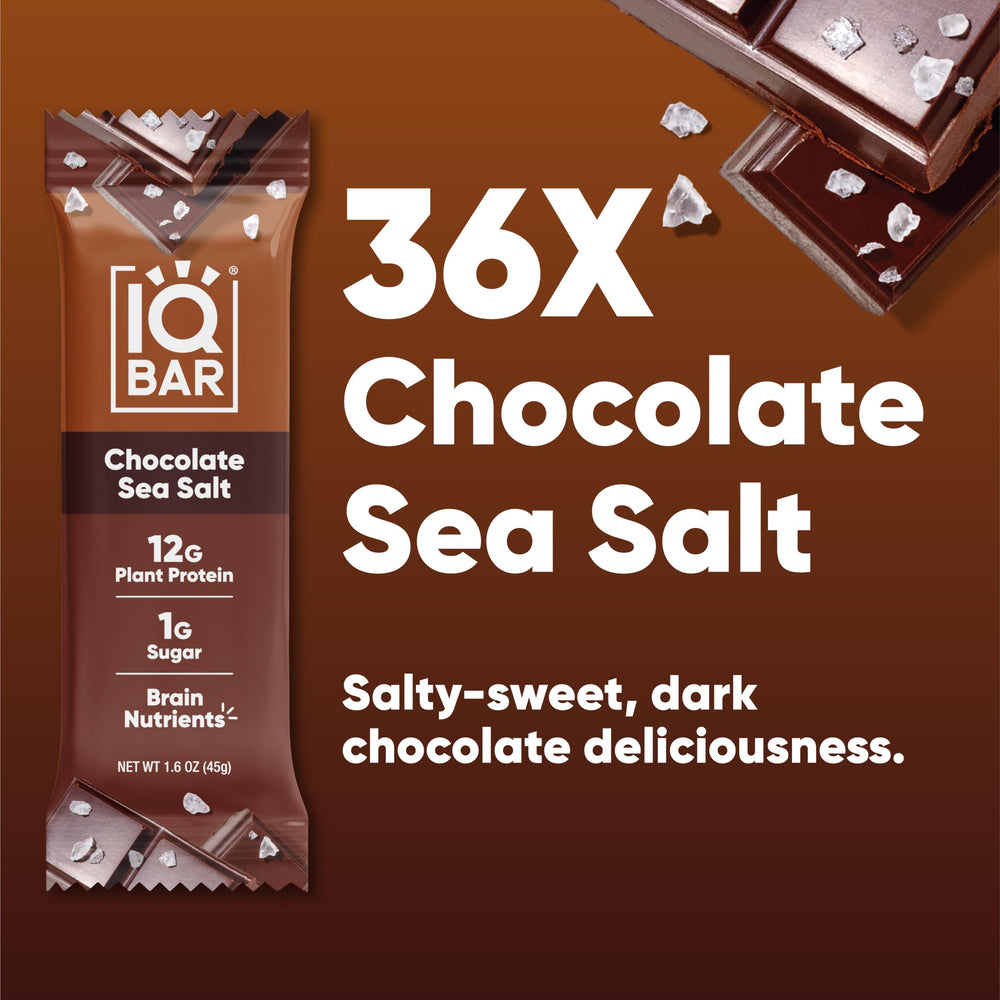 IQBAR bar ingredient panel featuring vegan protein and fiber