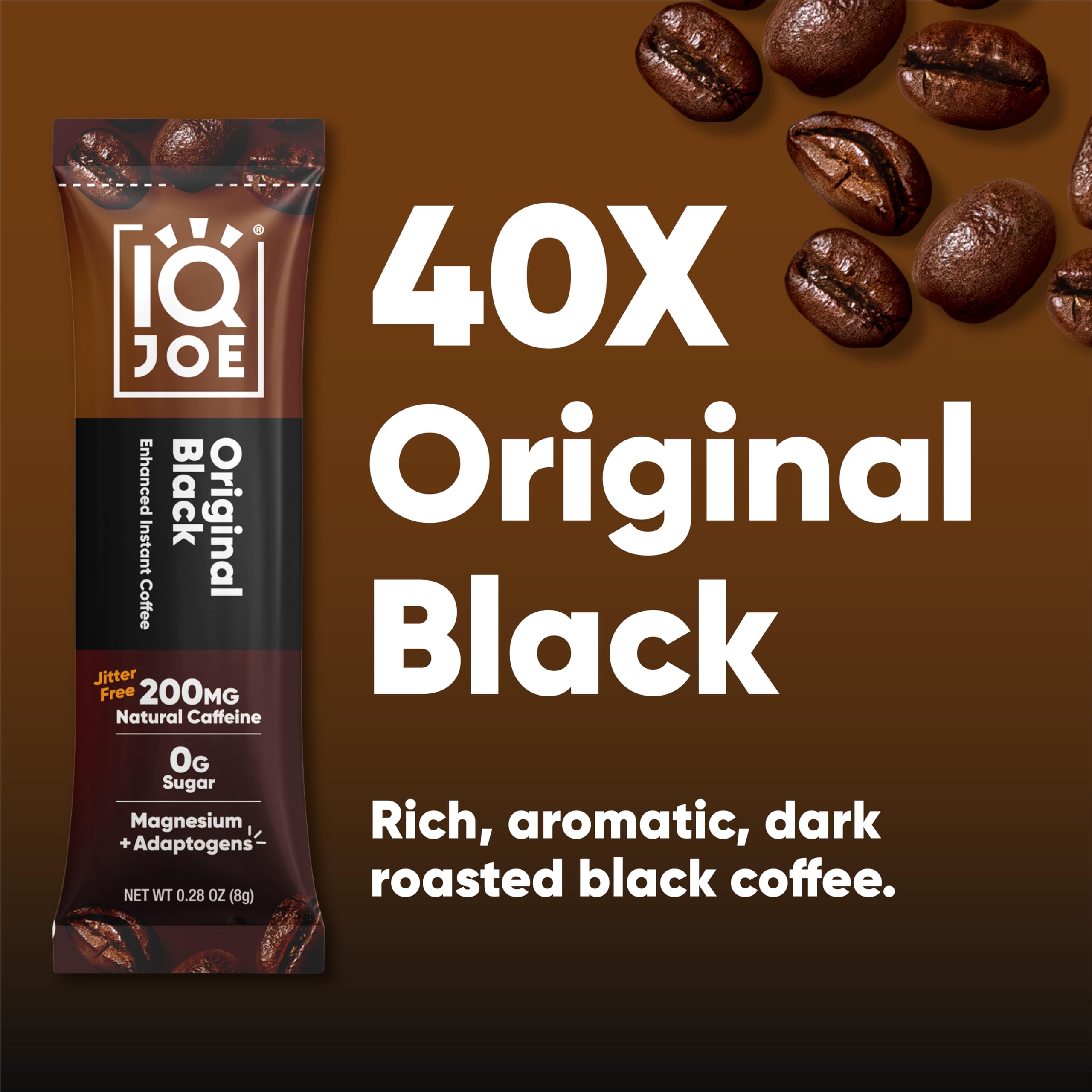 IQBAR IQJOE Lion's Mane boost in Original Black packets for mental clarity.