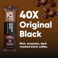 IQBAR IQJOE Lion's Mane boost in Original Black packets for mental clarity.