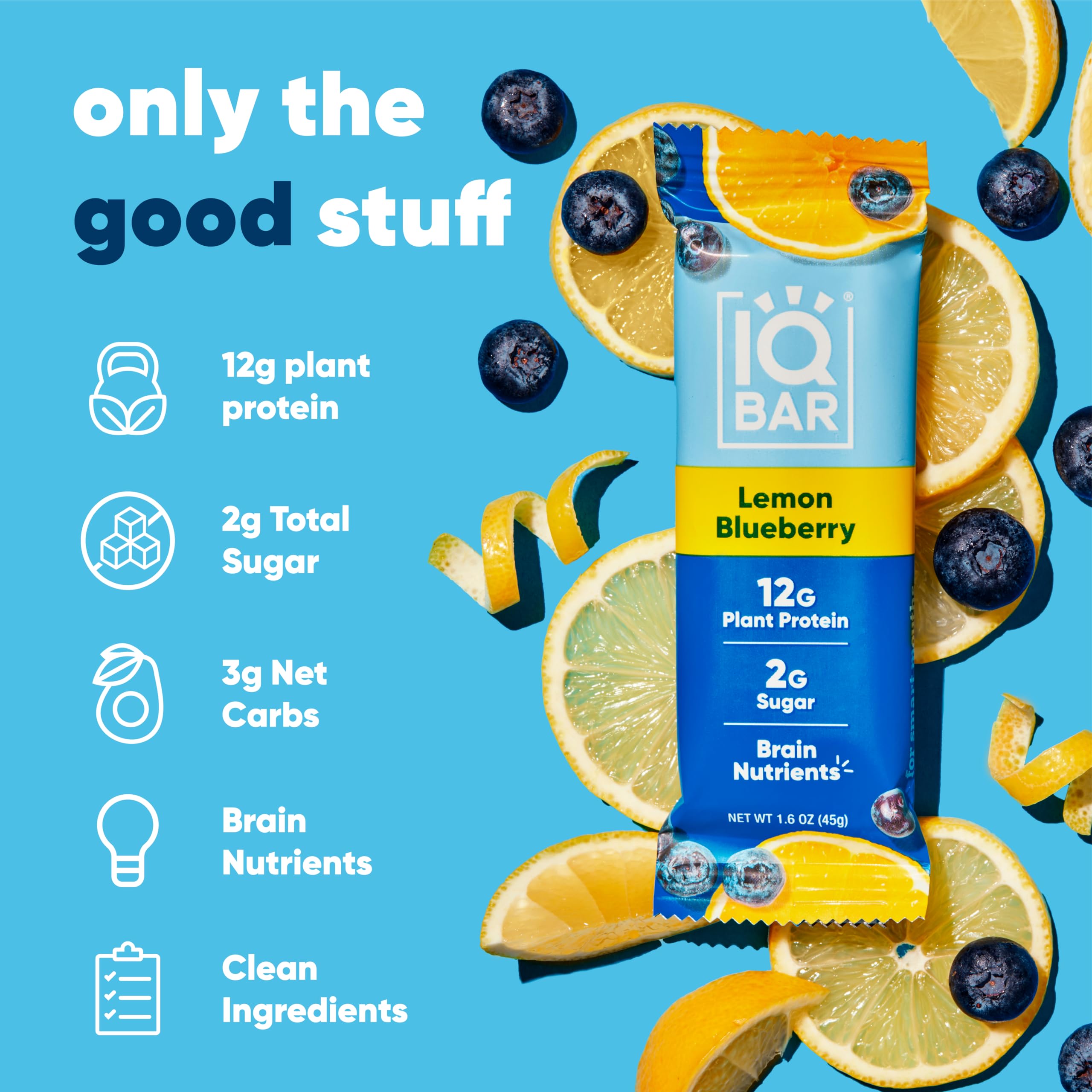 IQBAR Lemon Blueberry nutrition facts emphasize fiber and healthy fats.