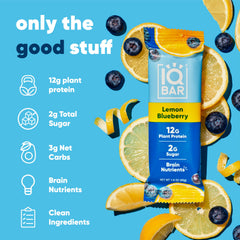 IQBAR Lemon Blueberry nutrition facts emphasize fiber and healthy fats.