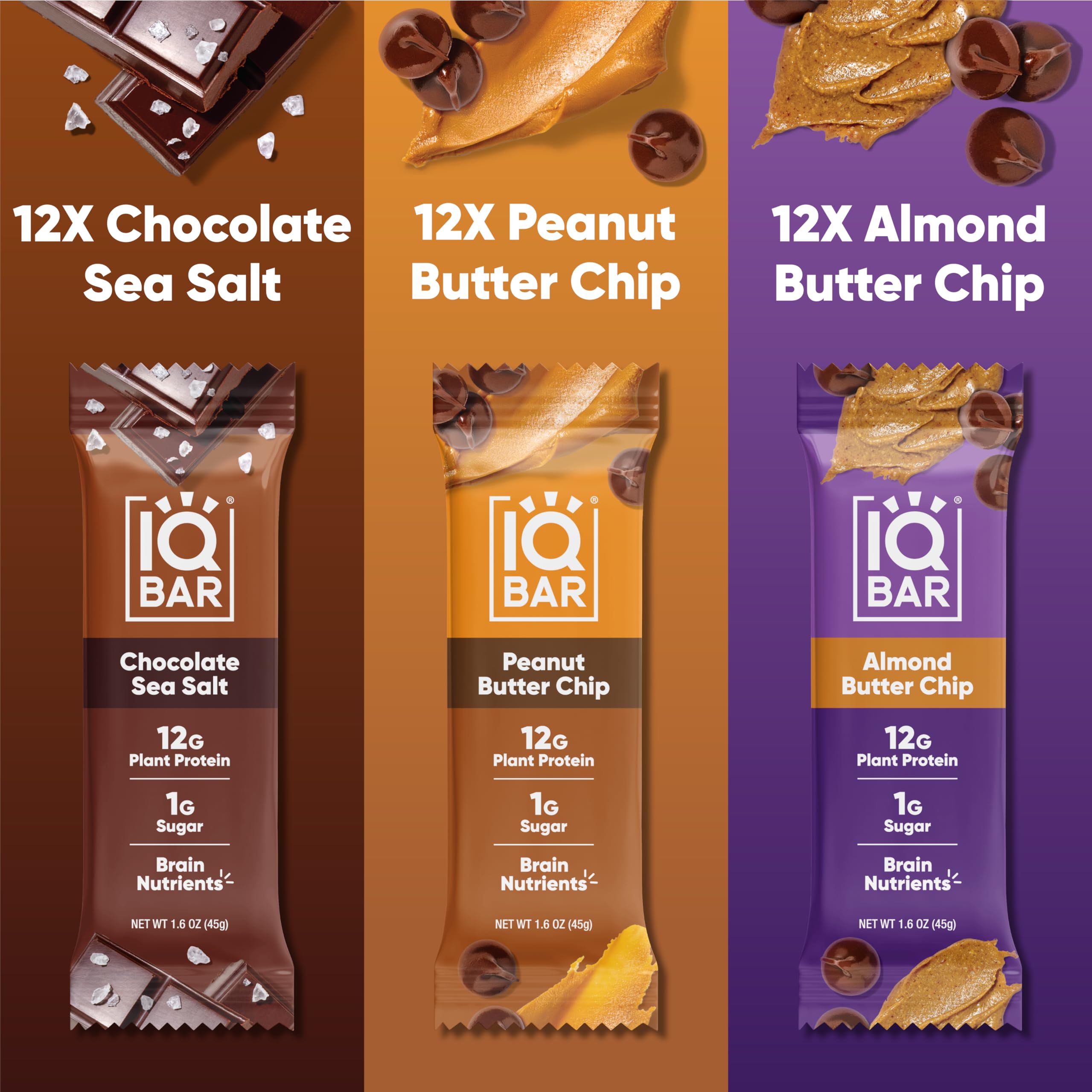 IQBAR Plant Protein Bar ingredients list highlights clean label vegan formula.
