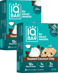 IQBAR Toasted Coconut Chip bar front view for focused study sessions.
