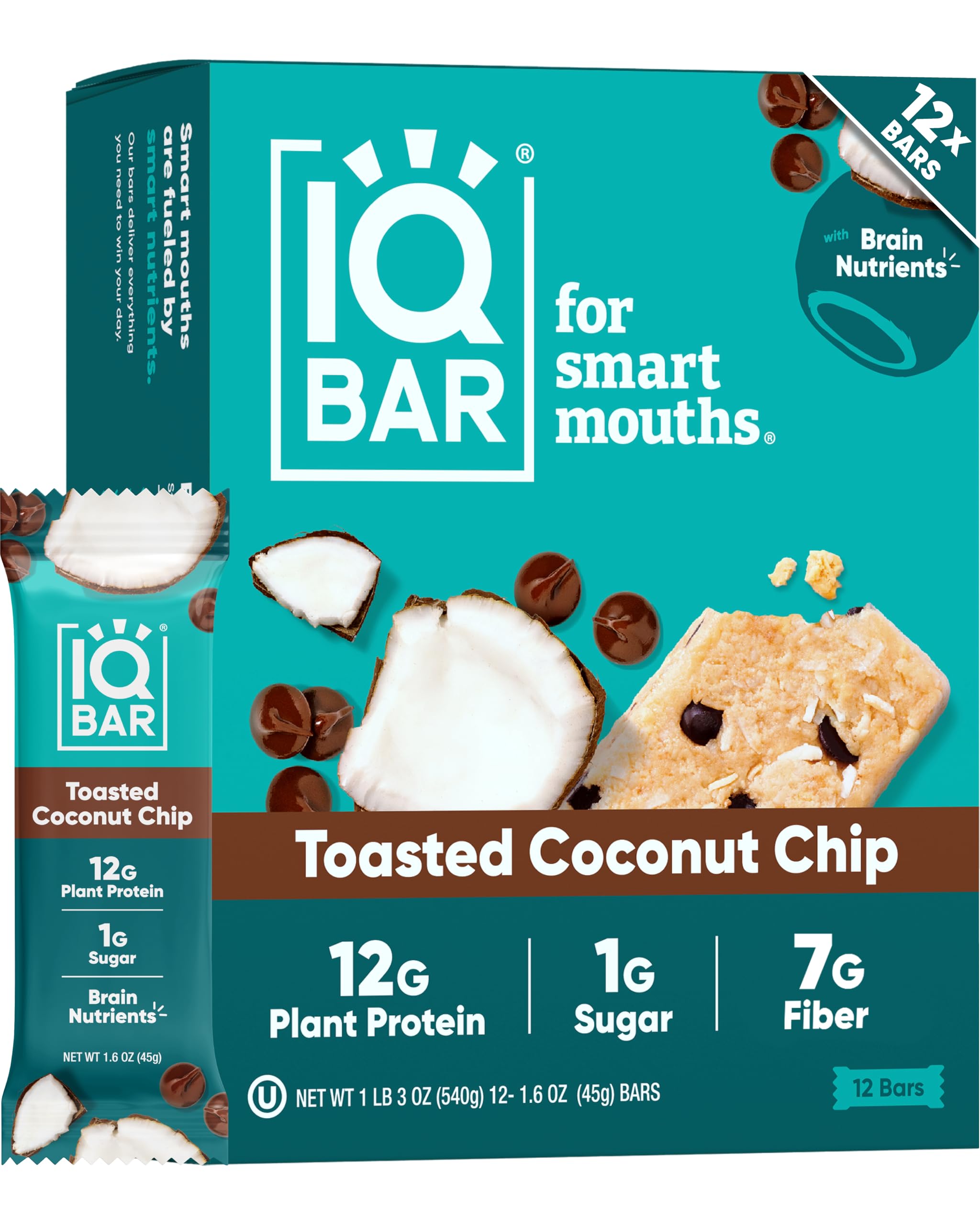 IQBAR Toasted Coconut Chip bar pack for quick keto-friendly energy on the go