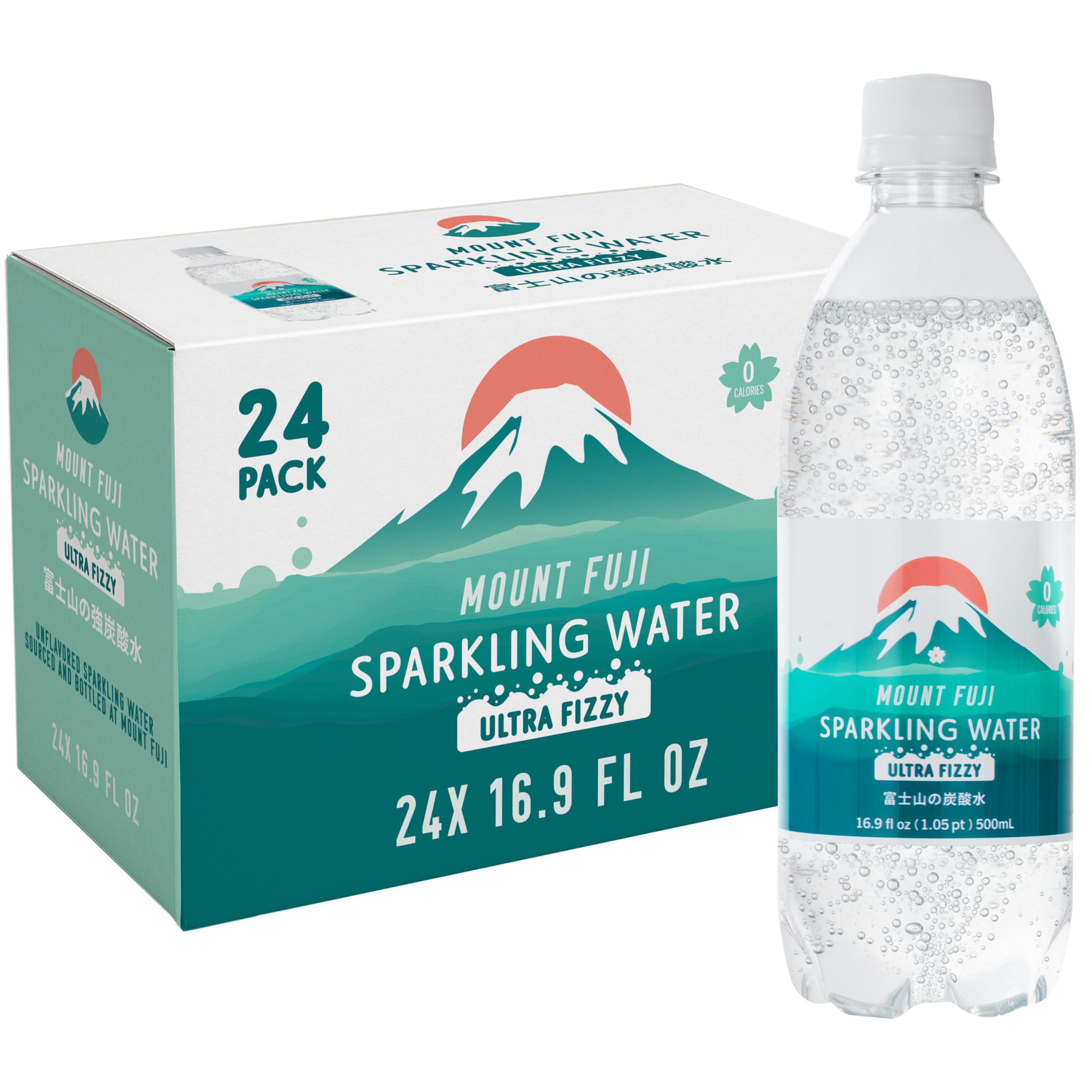 IRIS Sparkling Water bottle 16.9 oz with bold fizz for daily hydration.