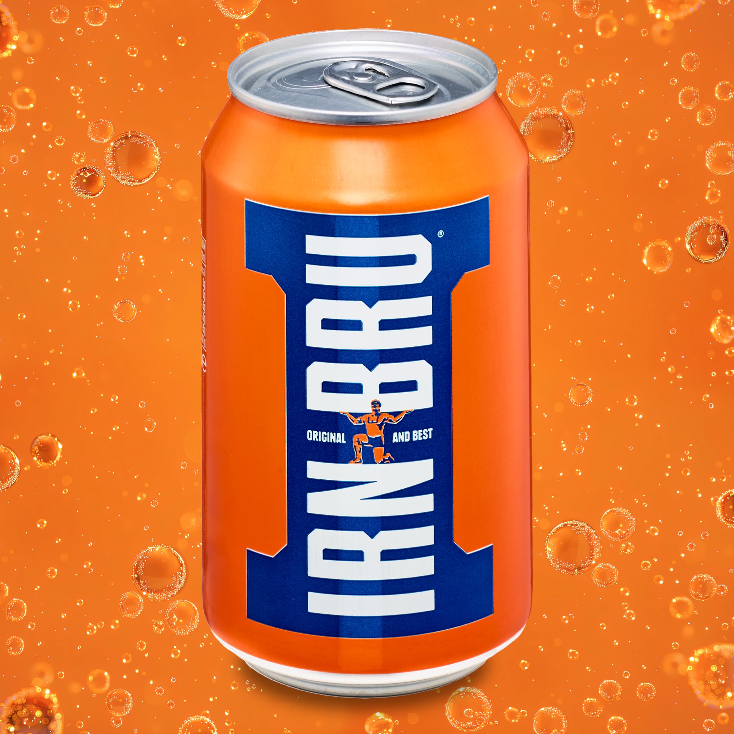 Close-up of the 32-flavor recipe label on an IRN-BRU can