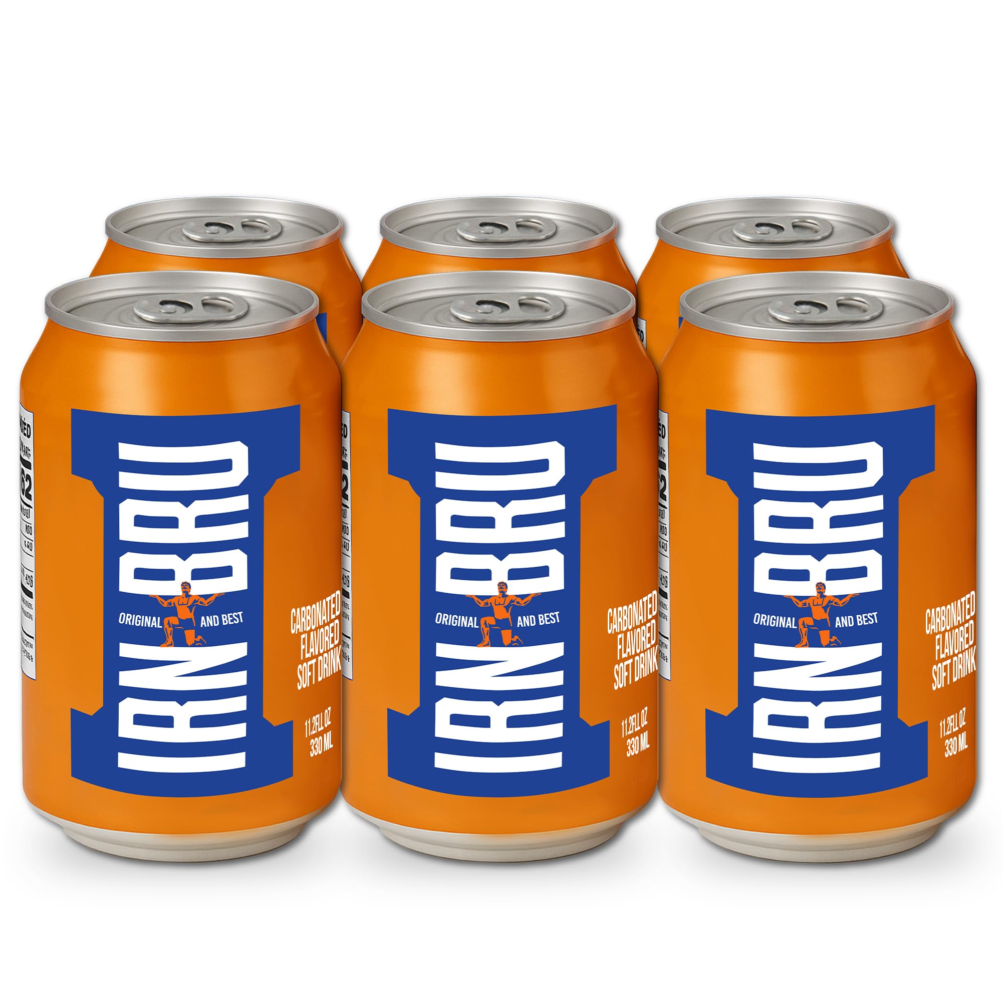 IRN-BRU Original can front view, bold citrus flavor for a refreshing break.