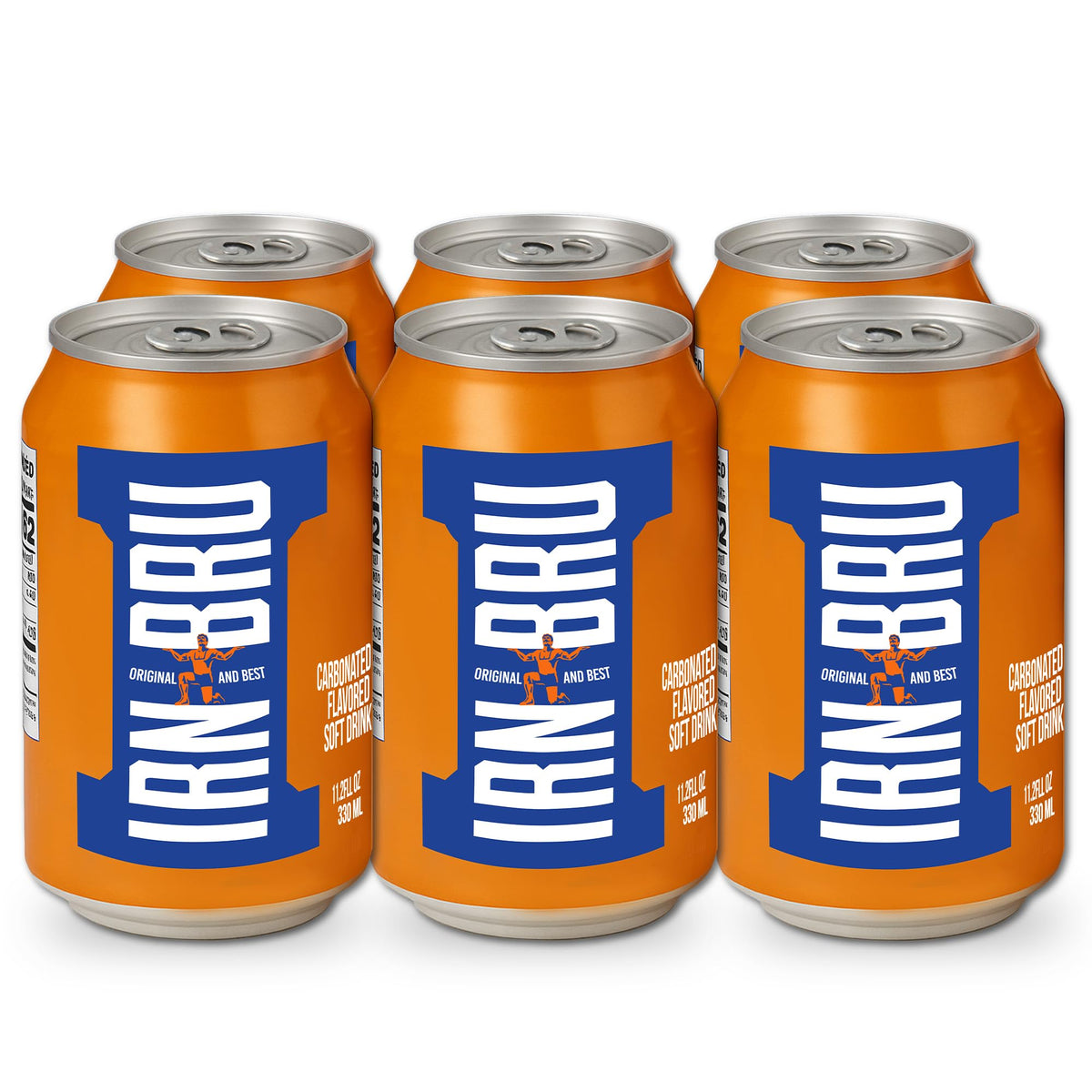 IRN-BRU Original can front view, bold citrus flavor for a refreshing break.