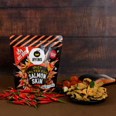 IRVINS hand-cooked salmon skin crisps deliver premium crunch and gourmet taste.