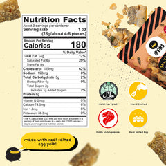 IRVINS Salted Egg Salmon Skin Crisps close-up reveals crisp texture and savory flavor.