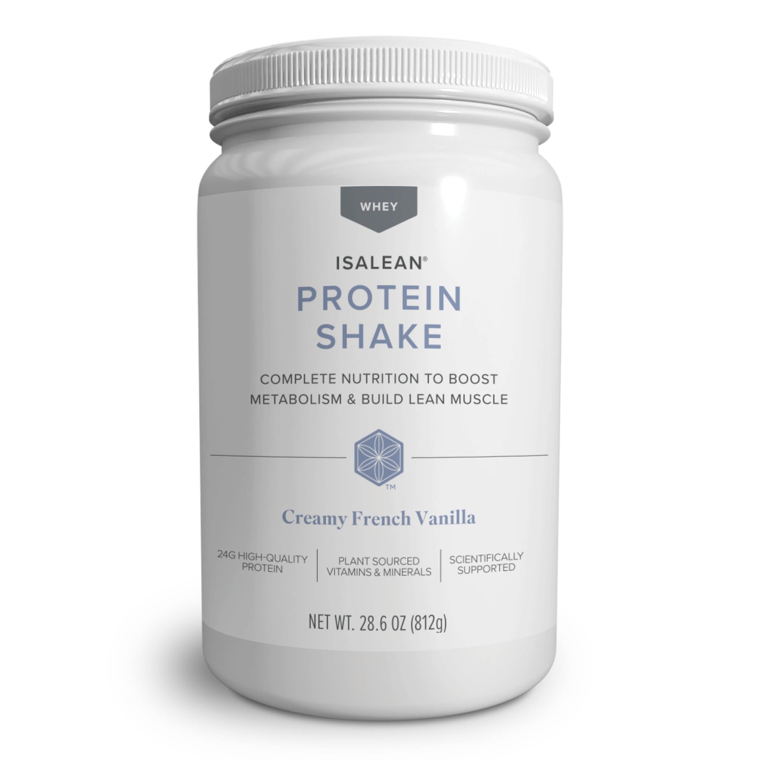 Isagenix IsaLean Protein Shake cup shows a creamy meal replacement for busy days