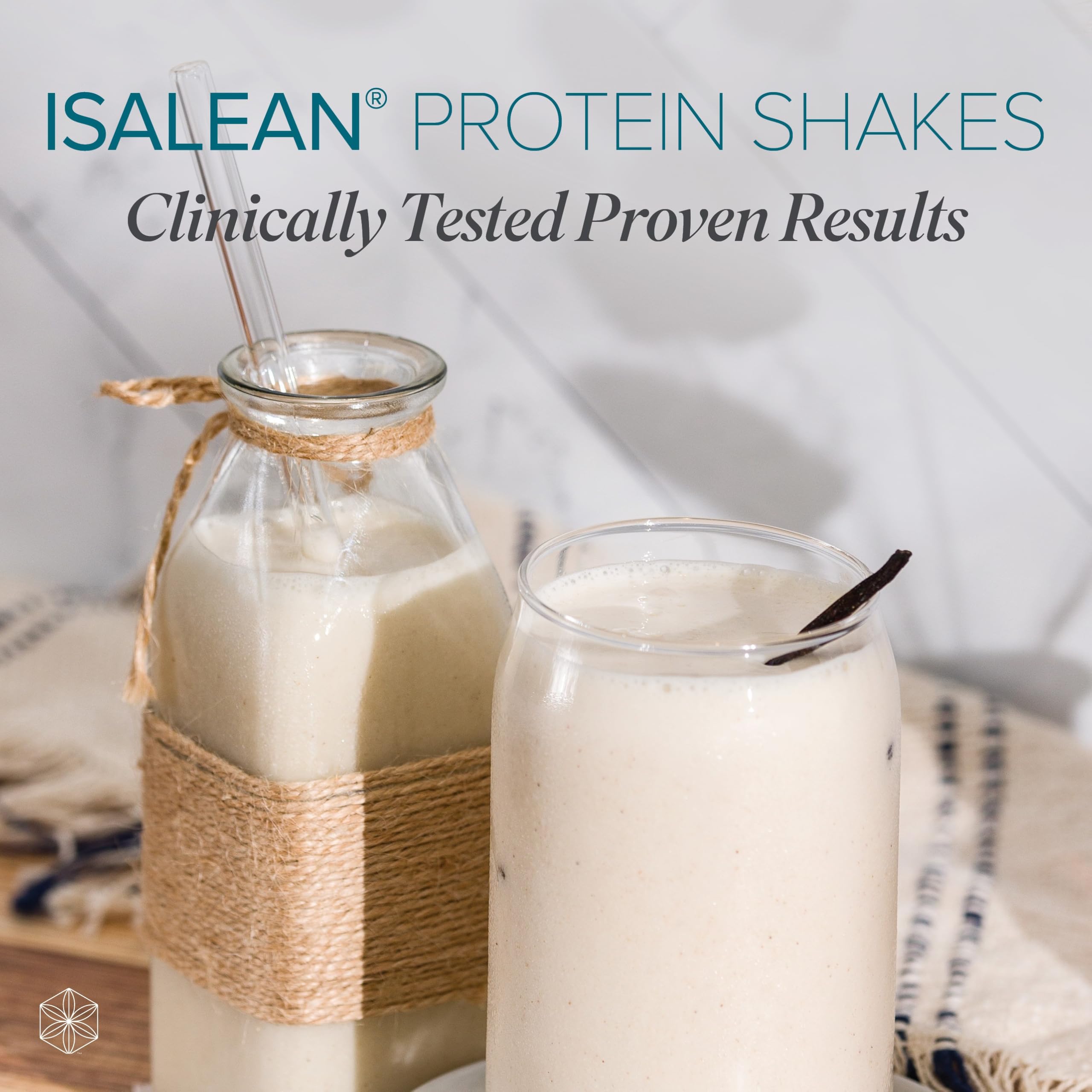 Isagenix IsaLean Protein Shake packaging front communicates a complete meal replacement solution