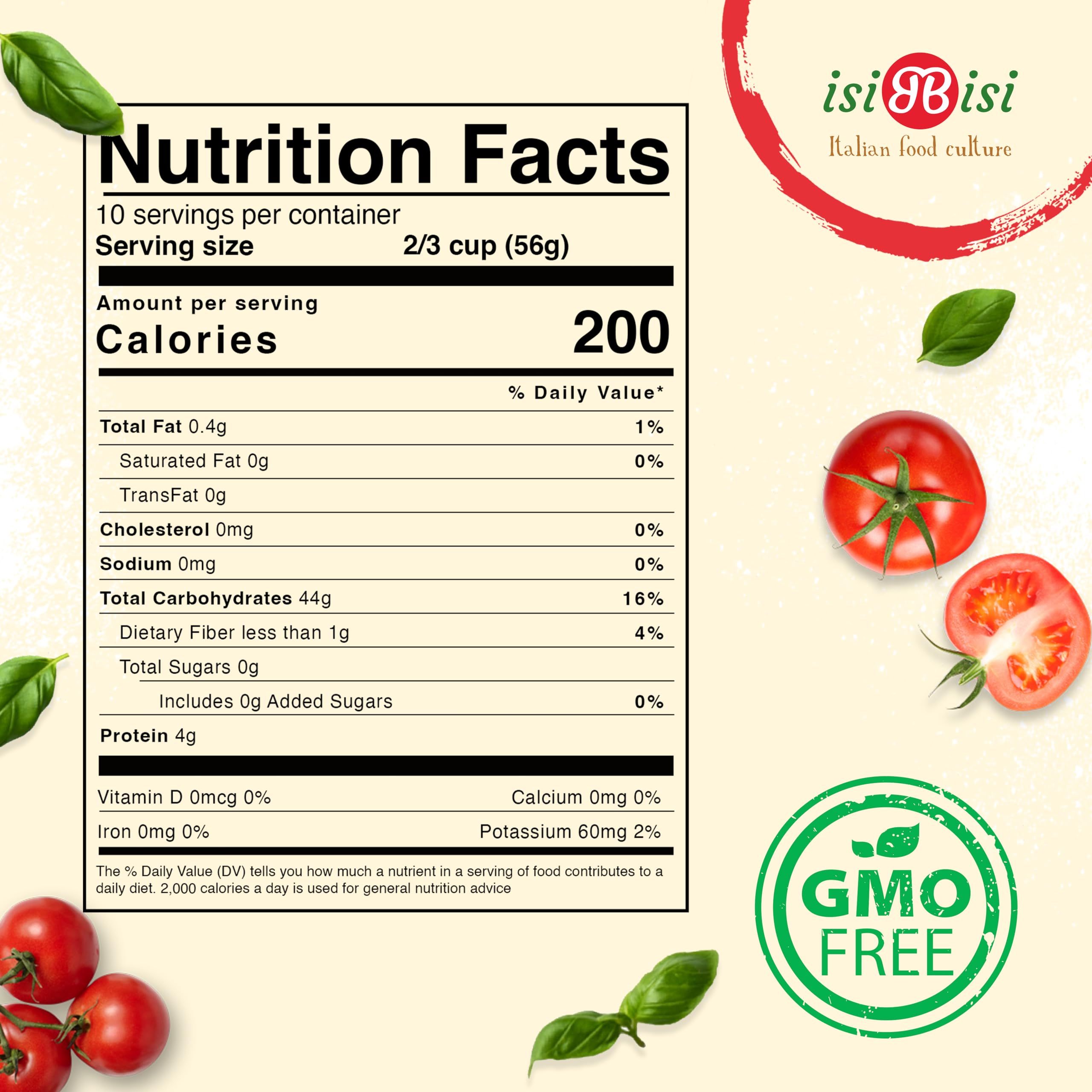 isiBisi Baby Mafalda pasta ingredients close-up showing natural gluten-free corn and rice flour