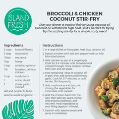 Island Fresh coconut oil bottle with pour spout enables easy daily use.