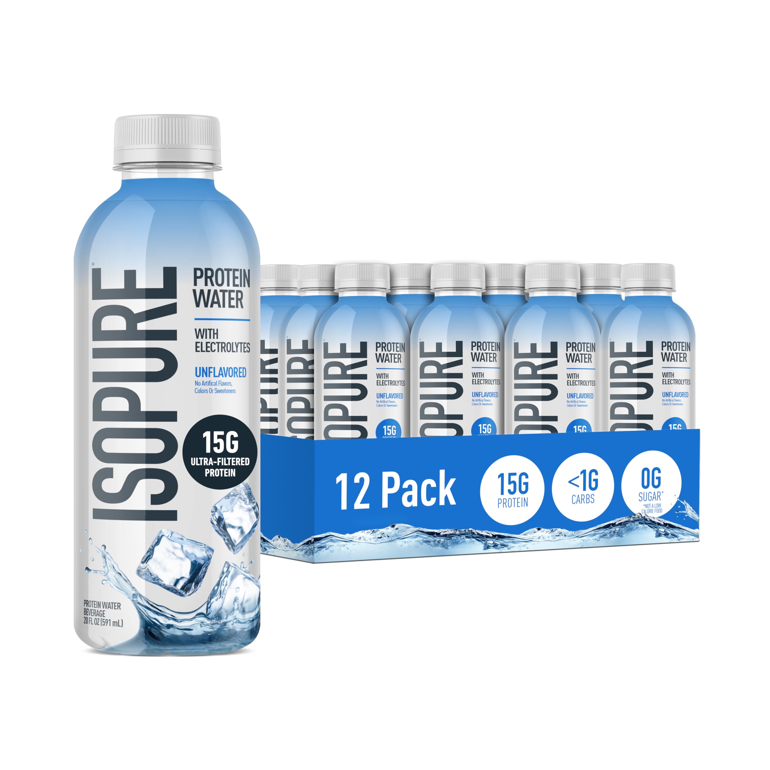 Isopure Clear Protein Water 15g pour — refreshing post-workout protein sip