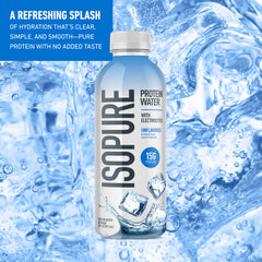 Isopure Clear Protein Water 20oz bottle — convenient hydration with electrolytes for active days