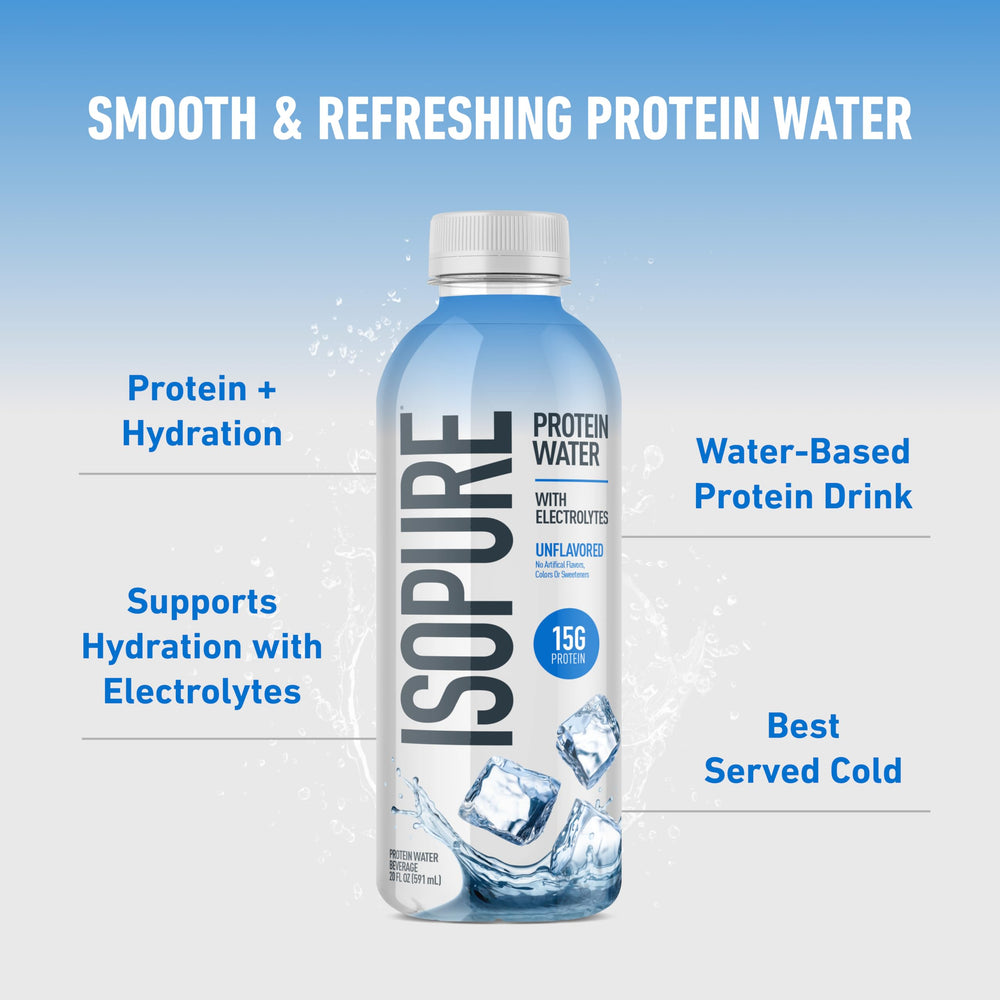 Isopure Clear Protein Water electrolytes — supports hydration during workouts and daily activity