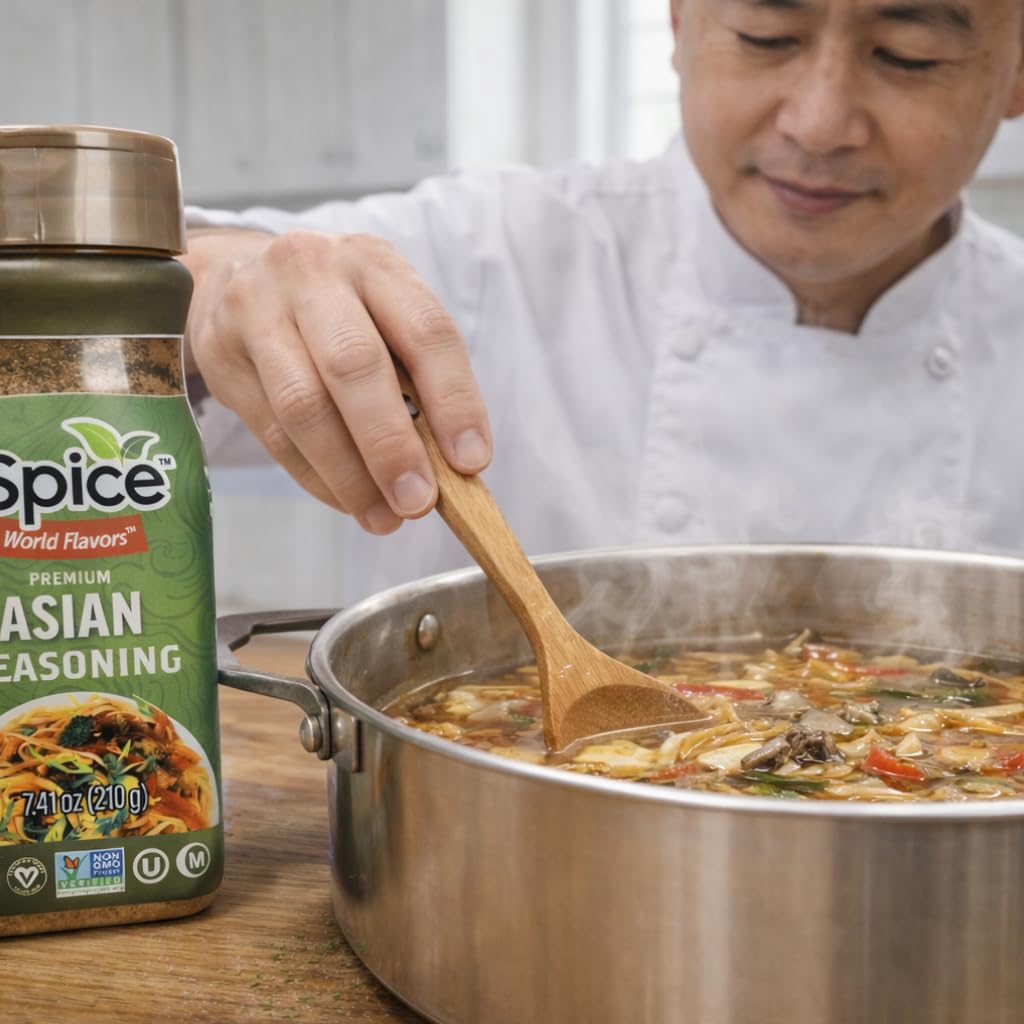 iSpice Asian seasoning on a pan shows fusion cuisine versatility.