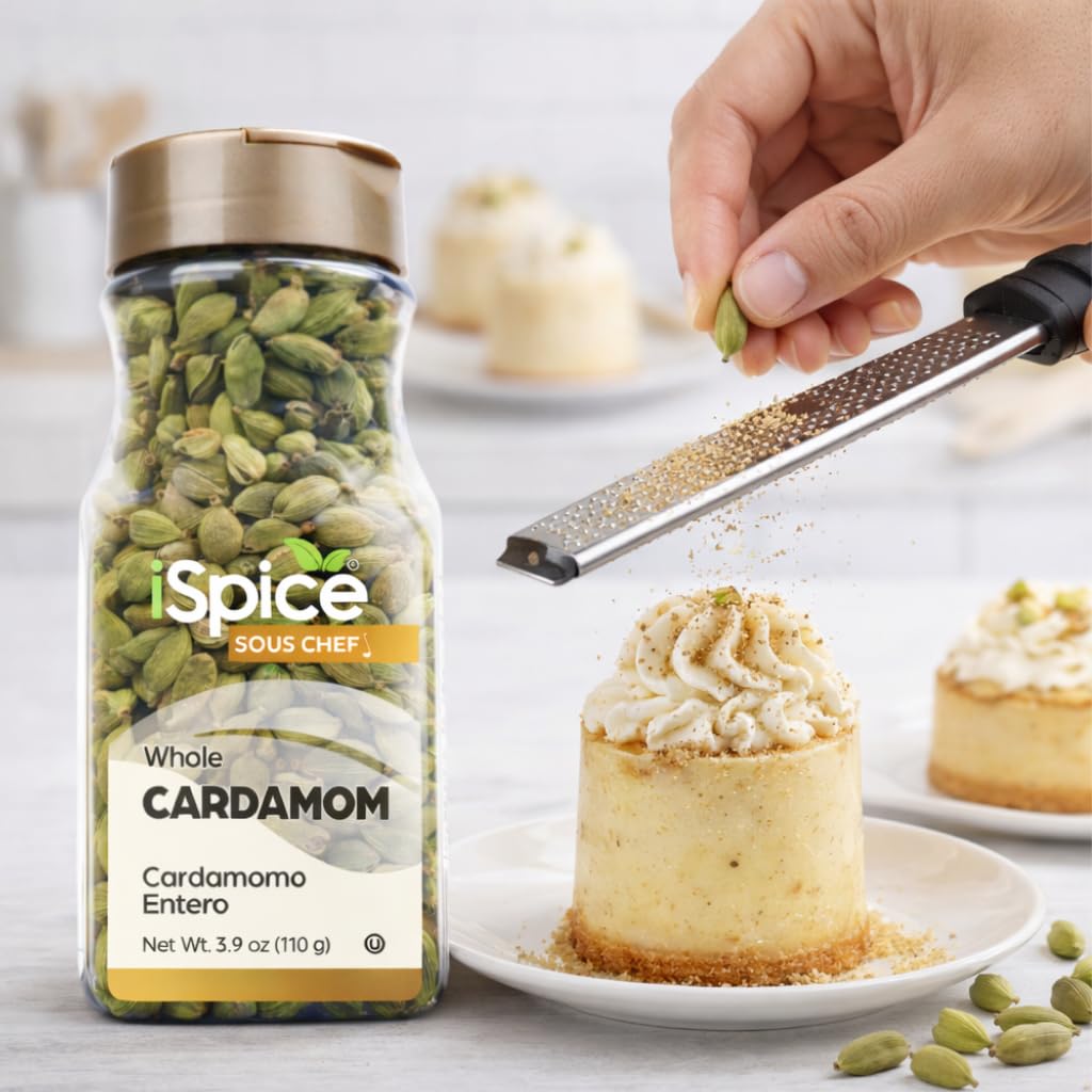 iSpice Cardamom seeds displayed in a gourmet spice collection