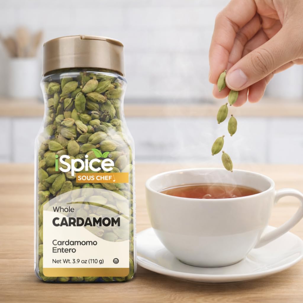 iSpice Cardamom seeds USA-made packaging emblem