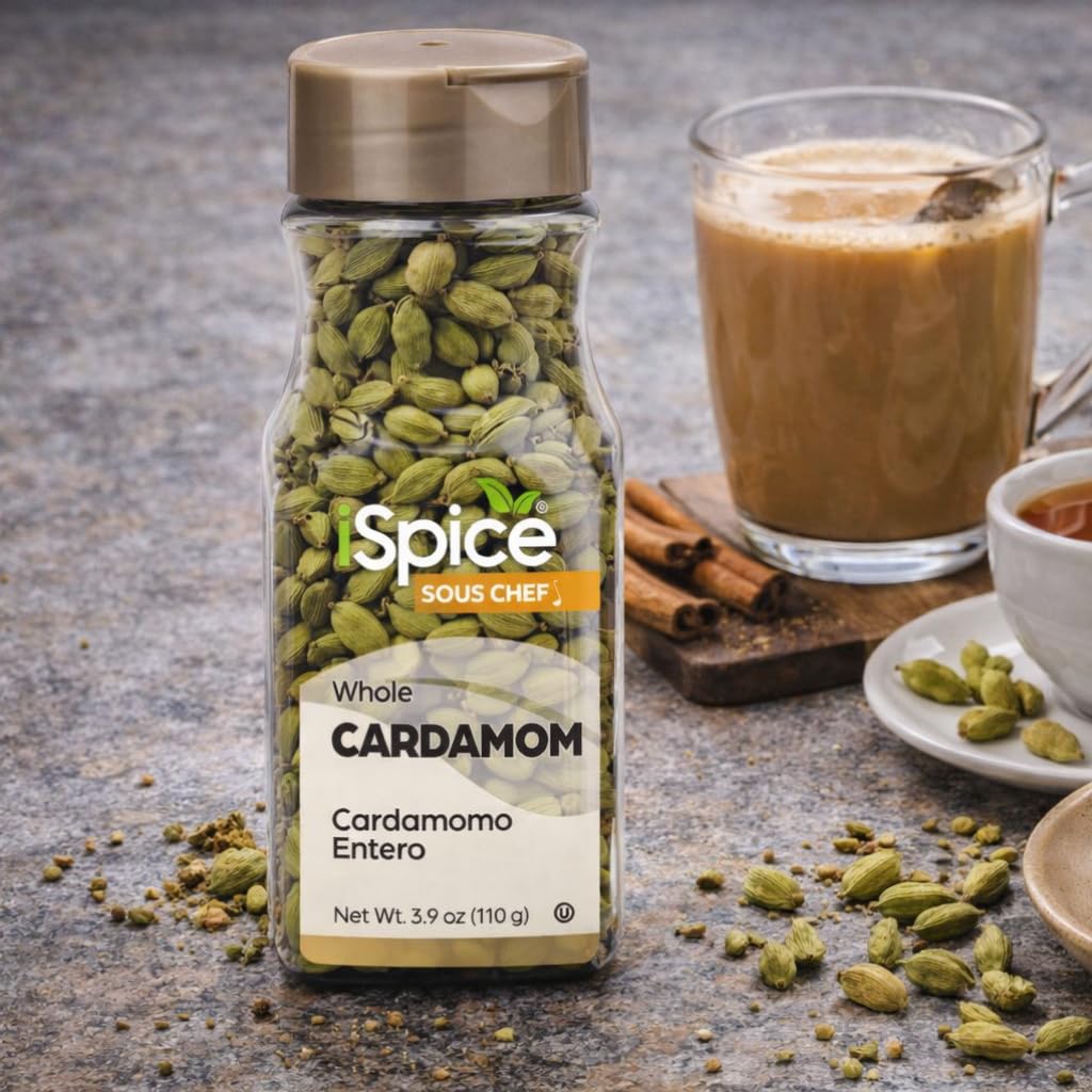 iSpice Cardamom seeds being spooned for recipe preparation