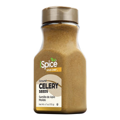 iSpice Celery Seed Ground jar front view highlighting premium spice for soups
