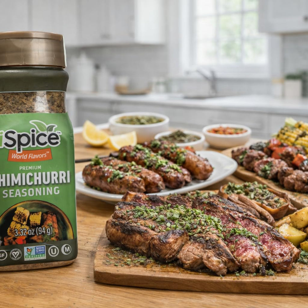 Appetizing dish after seasoning with iSpice Chimichurri
