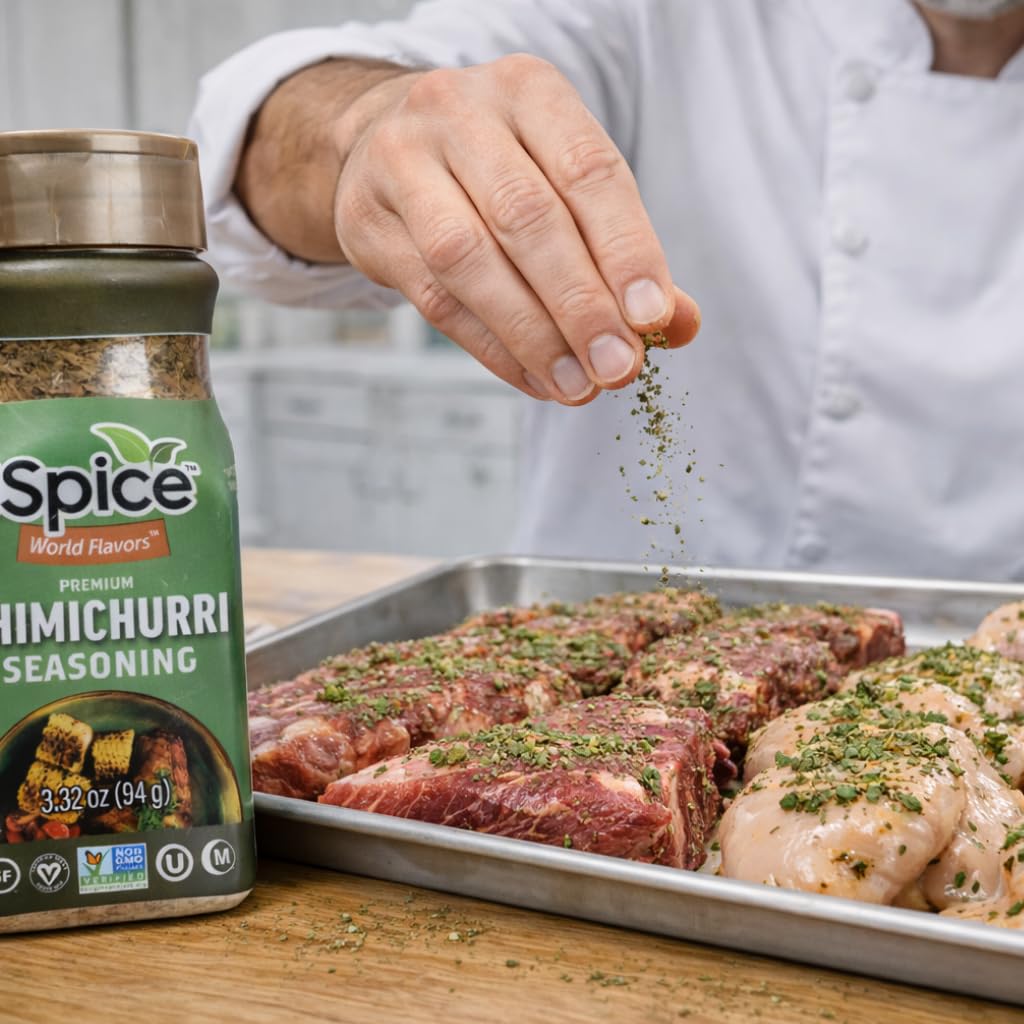 Grilled steak seasoned with iSpice Chimichurri for bold aroma
