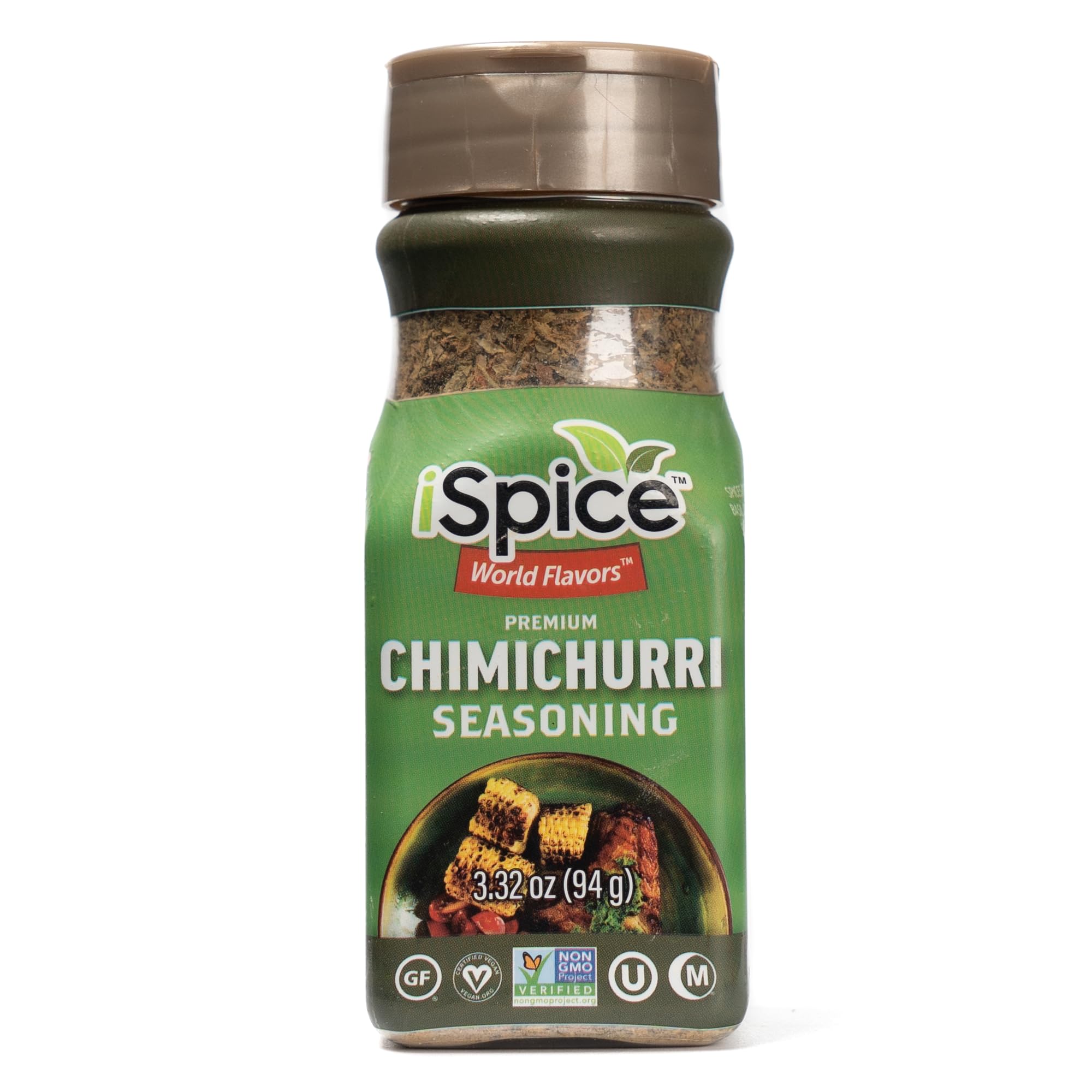 Front label of iSpice Chimichurri highlighting all-natural notes