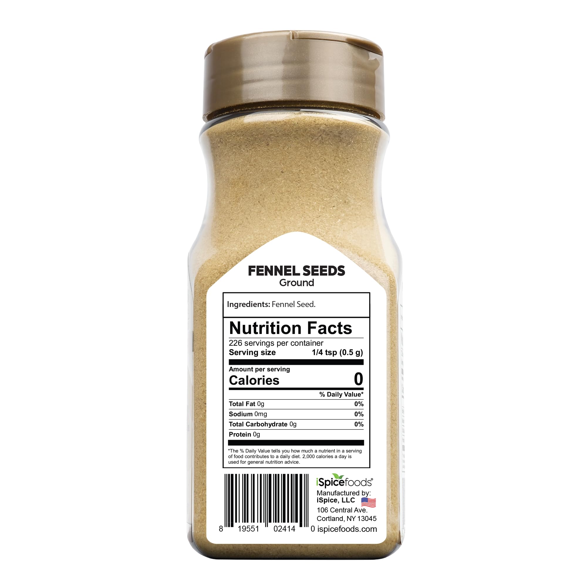 Close-up of iSpice fennel powder reveals fine texture for even cooking.