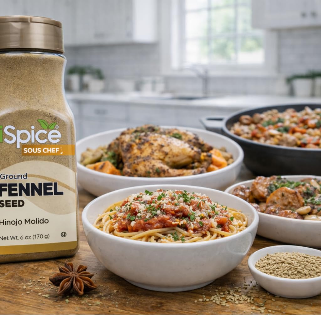 Gluten-free and vegan iSpice fennel powder fits diverse diets.