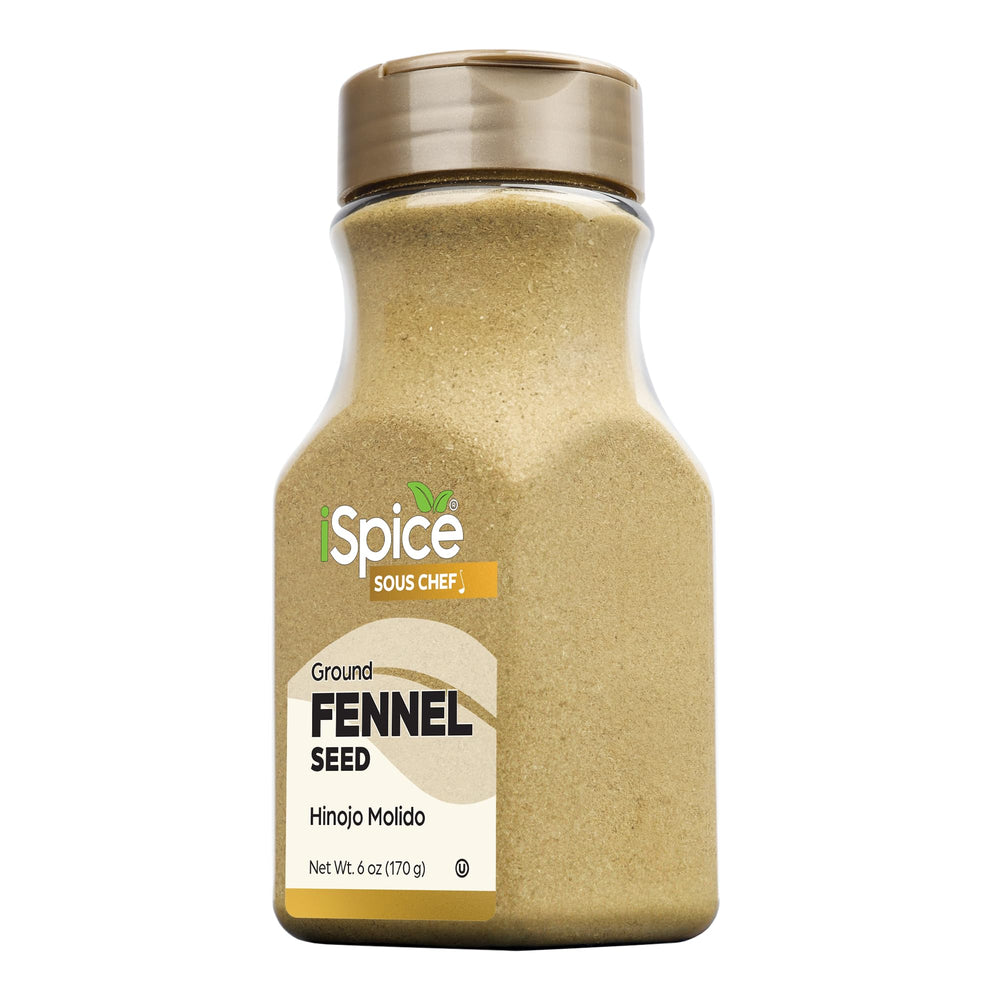 iSpice Ground Fennel Seed Powder jar shows premium quality and aroma.
