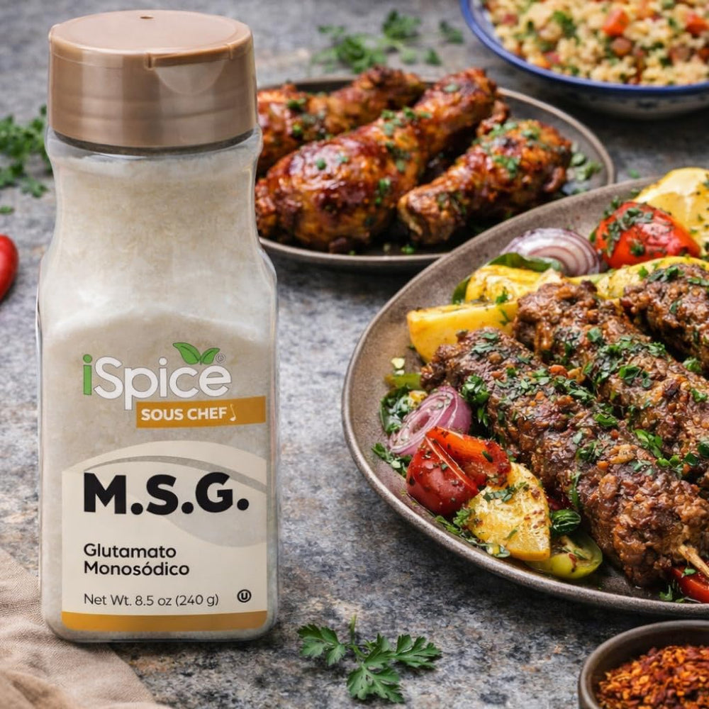 iSpice MSG Seasoning on marinated meat for richer umami.