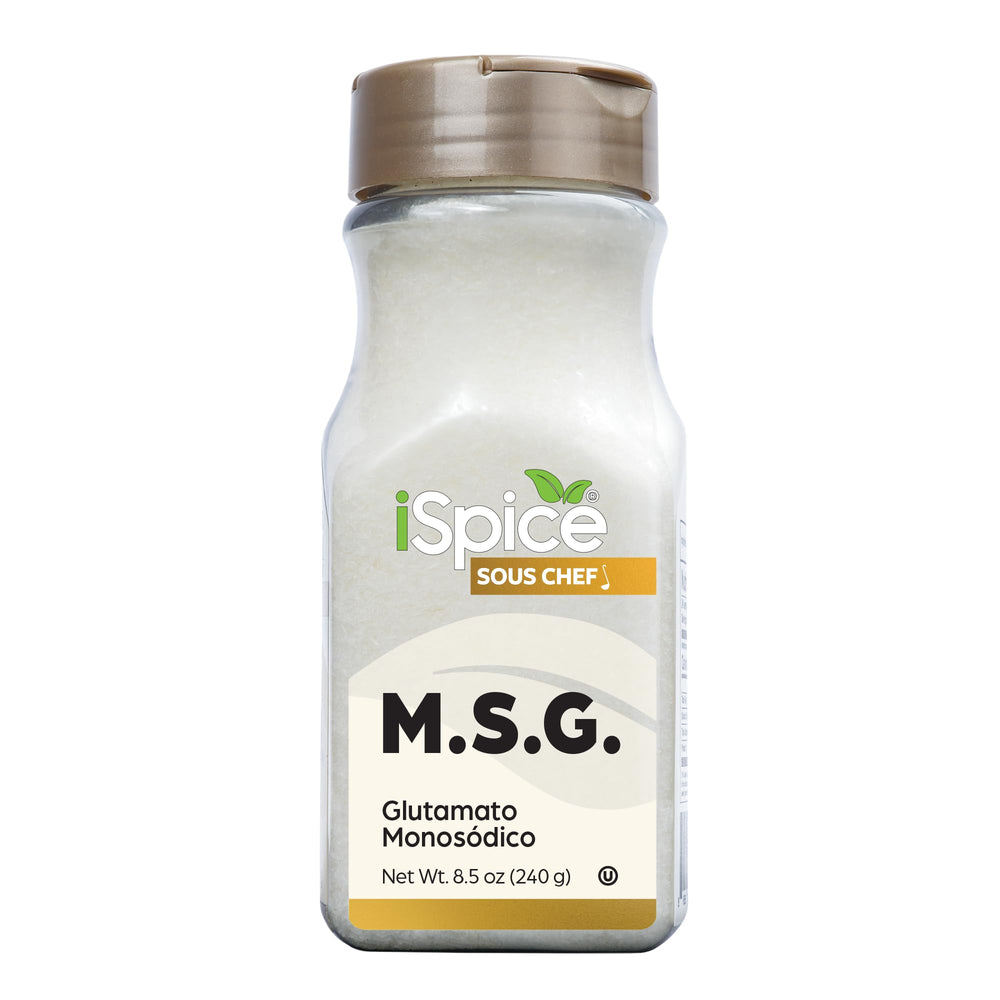 iSpice MSG Seasoning shaker dispensing for quick, savory flavor boost.
