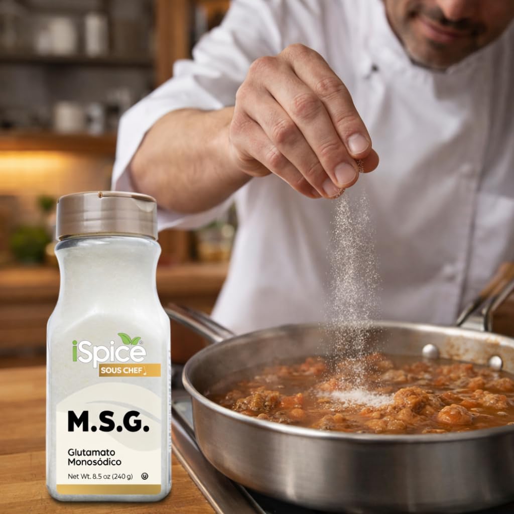 iSpice MSG Seasoning on vegetables dish for versatile vegetarian flavor.