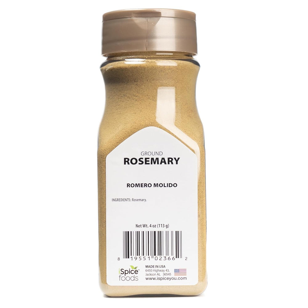 iSpice Rosemary ground dried leaves close-up highlighting flavor potential.