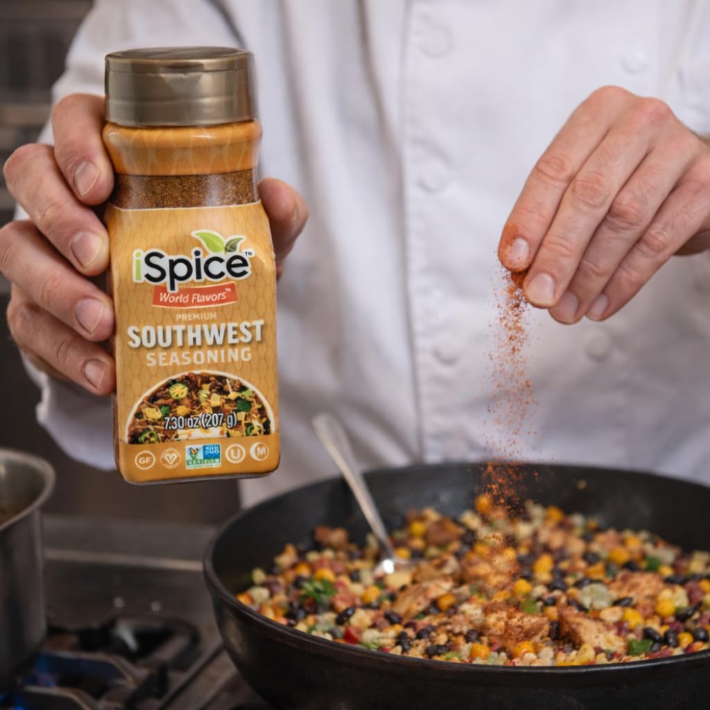 iSpice Southwest Seasoning grilling-plate shows versatile use on meats