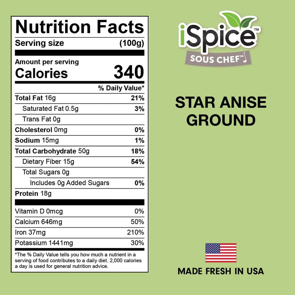 iSpice Star Anise spice jar shown for soups and stews.