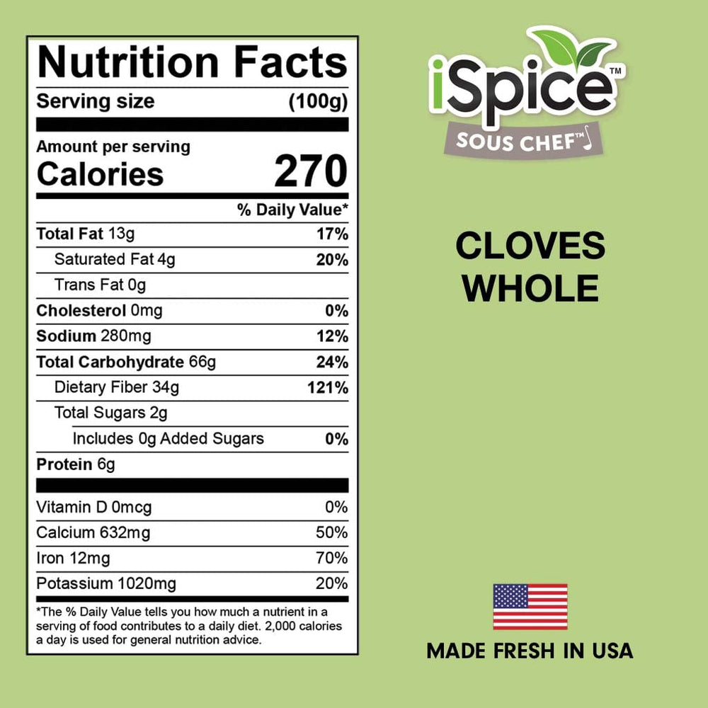 iSpice Whole Cloves sealed pack showing freshness and long shelf life
