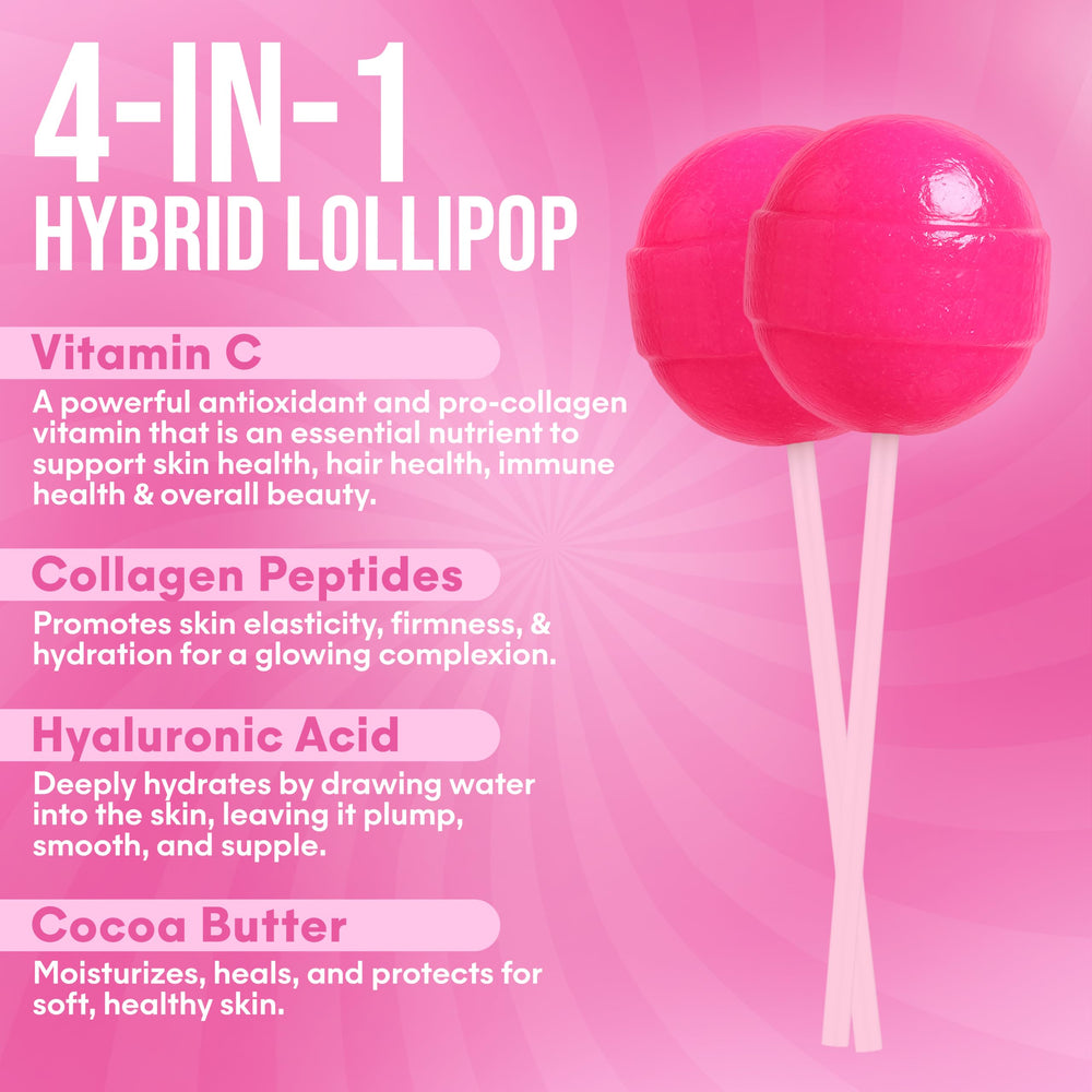 It Girl Vitamins collagen lollipop in hand conveys portable self-care