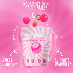 It Girl Vitamins collagen lollipop ingredient label emphasizes clean plant-based formula